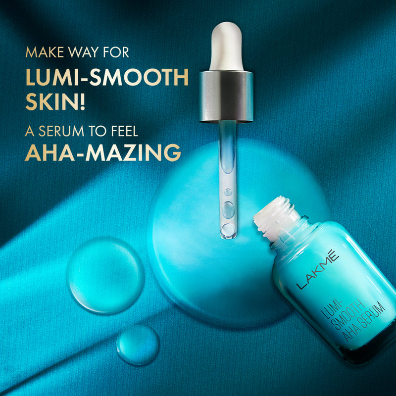 Lakme 8% AHA-BHA-PHA+ Complex Lumi Smooth Serum for Luminous Skin & Improved, Smooth Skin Texture , 30ML