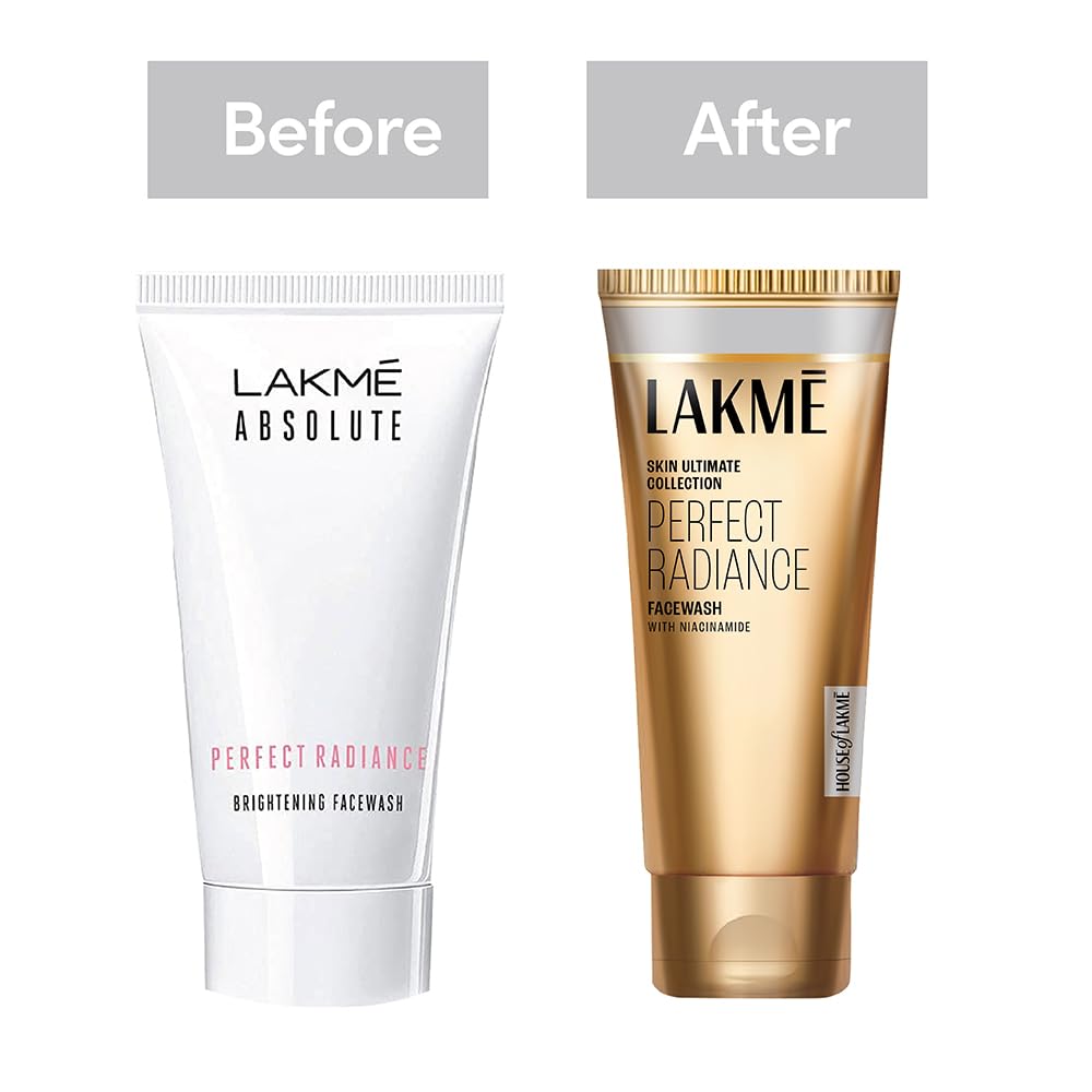 LAKMÉ Perfect Radiance Brightening Facewash with 98% Pure Niacinamide Complex | For Glowing Skin with Glycerin | Known to Reduce Pigmentation | 50gm