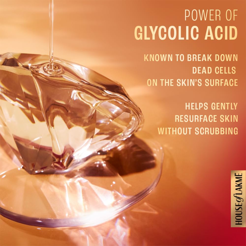 Lakme Glycolic Illuminate Night Cream with Glycolic Acid & 1% Niacinamide for Skin Cell Regeneration, 15g