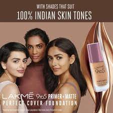 LAKMÉ 9 TO 5 PRIMER + MATTE PERFECT COVER FOUNDATION- WARM NATURAL W180