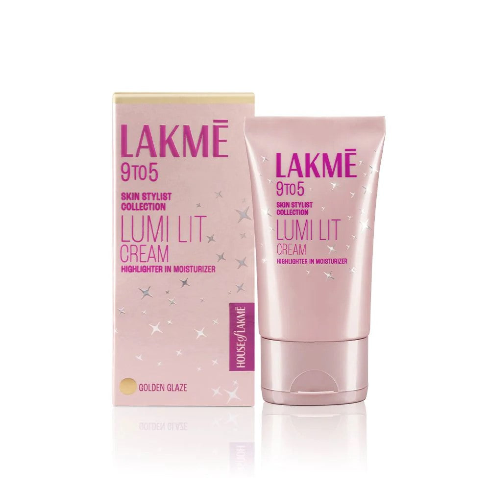 Lakme Lumi Lit Cream - Face Cream with Moisturizer + Highlighter, enriched with Niacinamide & Hyaluronic Acid - Gold, 60g