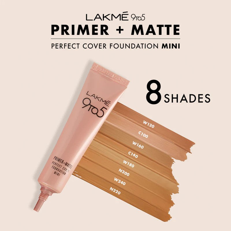 LAKMÉ 9-5 P+M Matte Finish Full Coverage Lotion Foundation Warm Sand 15Ml | For Normal Skin Types