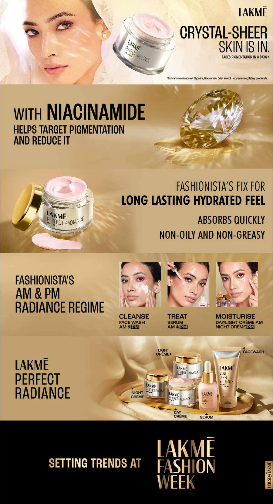 LAKMÉ Absolute Perfect Radiance Skin Brightening Face Serum With Niacinamide, Witch Hazel, Vita-Resorcinol For Radiant & Glowing Skin, 30 Ml