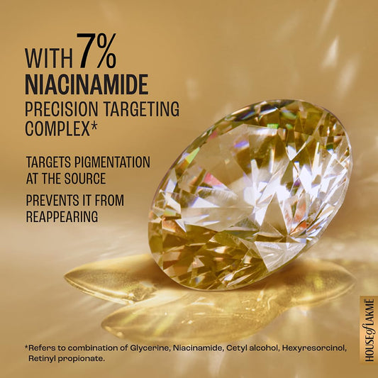 LAKMÉ Absolute Perfect Radiance Skin Brightening Face Serum With Niacinamide, Witch Hazel, Vita-Resorcinol For Radiant & Glowing Skin, 30 Ml