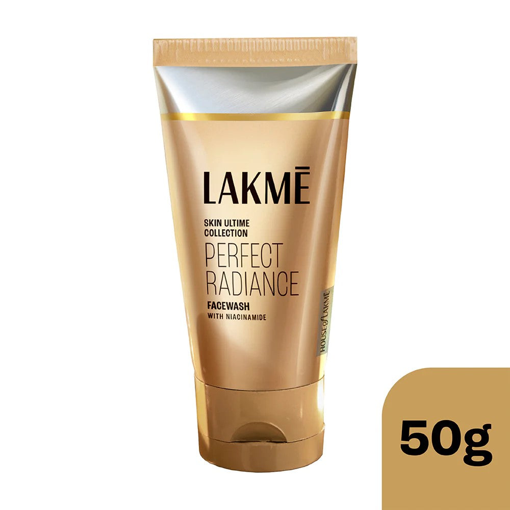 LAKMÉ Perfect Radiance Brightening Facewash with 98% Pure Niacinamide Complex | For Glowing Skin with Glycerin | Known to Reduce Pigmentation | 50gm