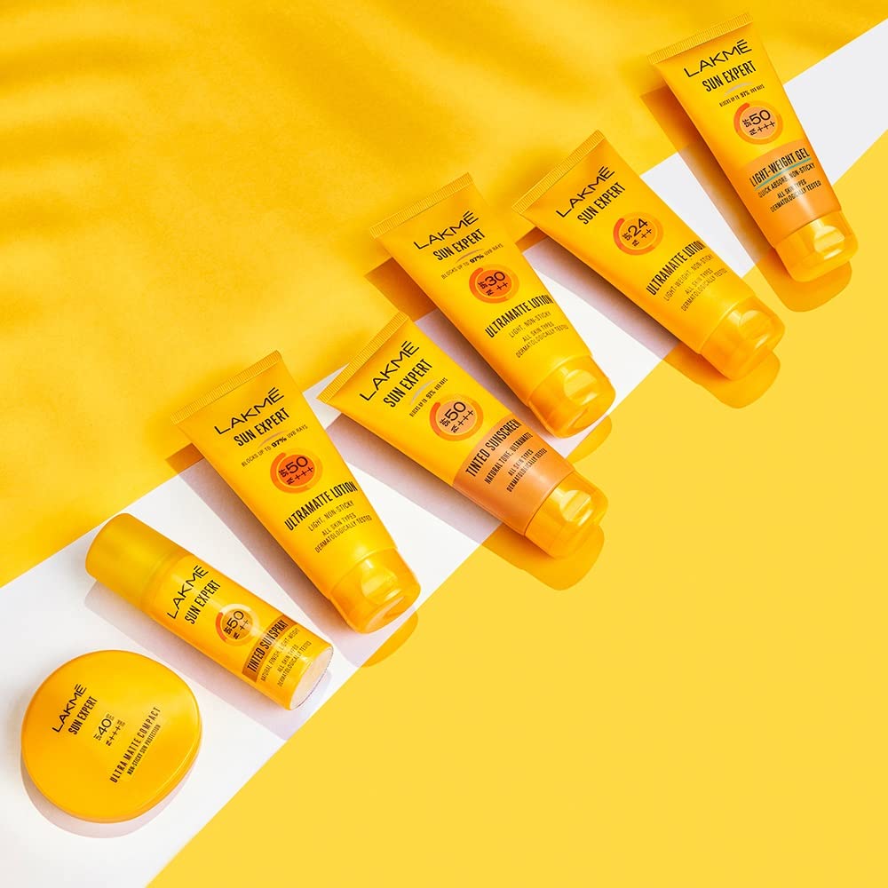 Lakme Sun Expert SPF 50 PA+++ Light Weight Gel Sunscreen, Blocks Upto 97% Harmful Sunrays,100g