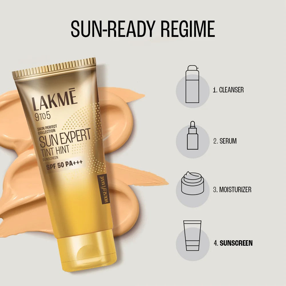Lakmē Sun Expert Tinted Sunscreen SPF 50 PA +++ | Broad spectrum UVA/B protection | Blue light protection | No White Cast | for all dry, oily, normal skin| Matte Finish | 100 ml