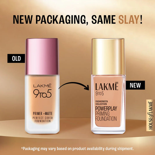 LAKMÉ 9To 5 P+M Perfect Cover Drop Full Coverage Foundation, Matte Finish For All Skin Type, 3.5Ml, WARM LIGHT