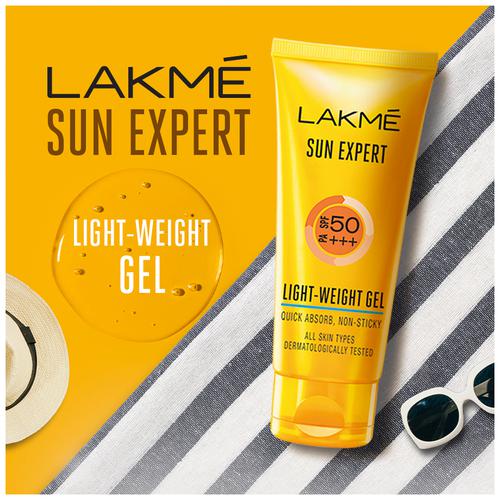 Lakme Sun Expert SPF 50 PA+++ Light Weight Gel Sunscreen, Blocks Upto 97% Harmful Sunrays,100g