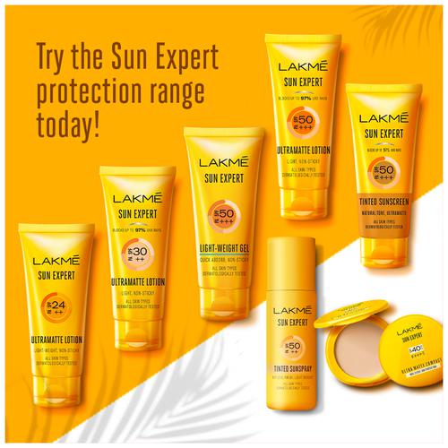 Lakme Sun Expert SPF 50 PA+++ Light Weight Gel Sunscreen, Blocks Upto 97% Harmful Sunrays,100g