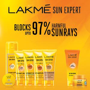 Lakme Sun Expert SPF 50 PA+++ Light Weight Gel Sunscreen, Blocks Upto 97% Harmful Sunrays,100g