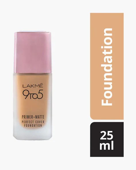 LAKMÉ 9 TO 5 PRIMER + MATTE PERFECT COVER FOUNDATION- WARM NATURAL W180