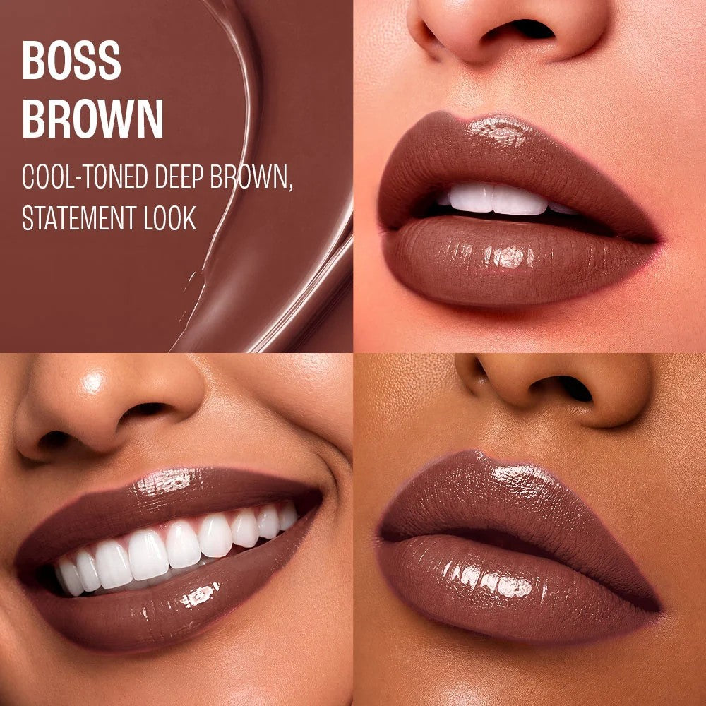 Lakmē 9to5 Hya Glam Plump+Shine Clickstick, Hyaluronic acid & ceramides - BOSS BROWN
