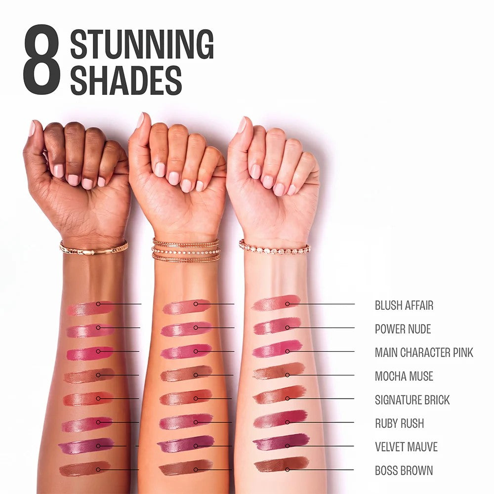 Lakmē 9to5 Hya Glam Plump+Shine Clickstick, Hyaluronic acid & ceramides - BOSS BROWN