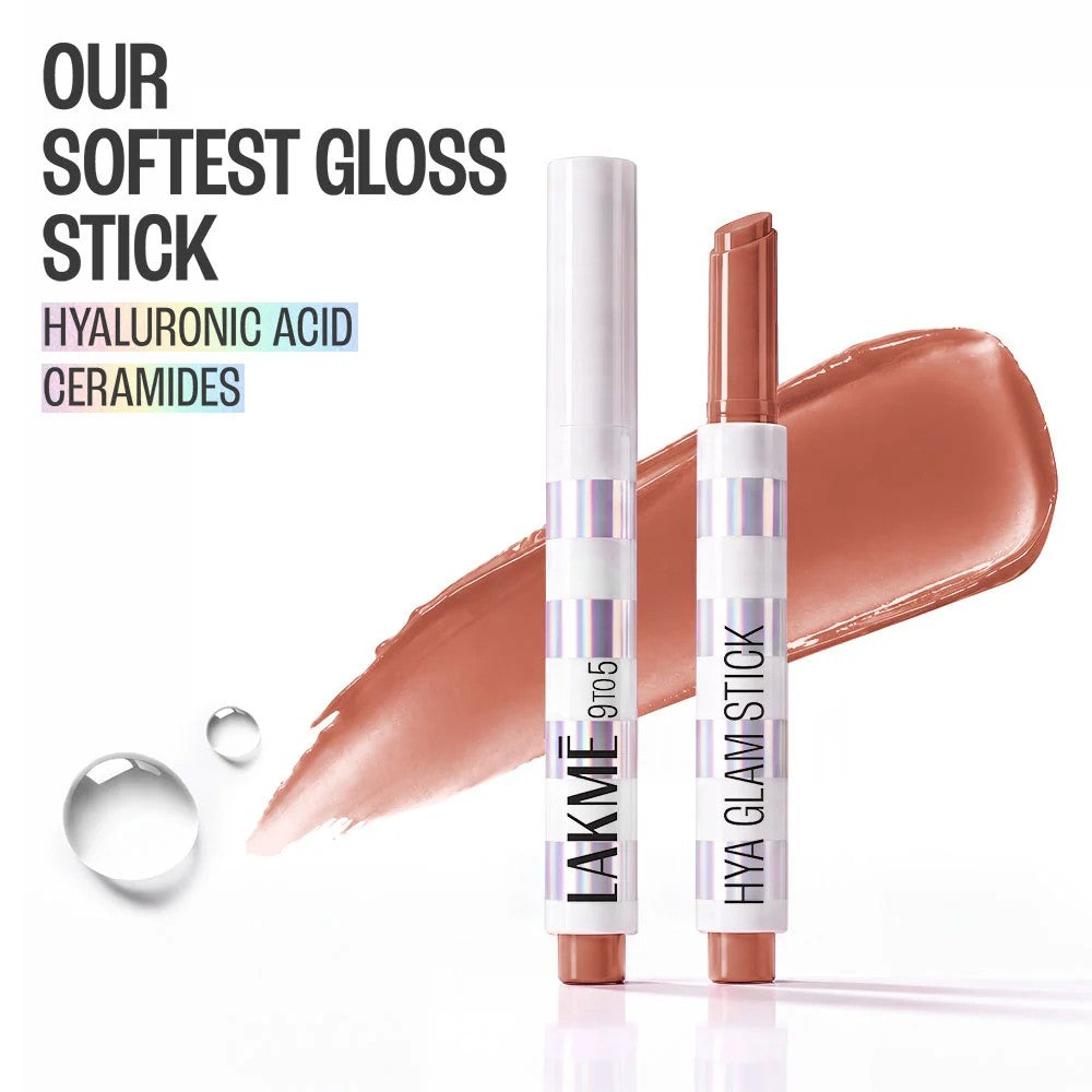 Lakmē 9to5 Hya Glam Plump+Shine Clickstick, Hyaluronic acid & ceramides - MOCHA MUSE