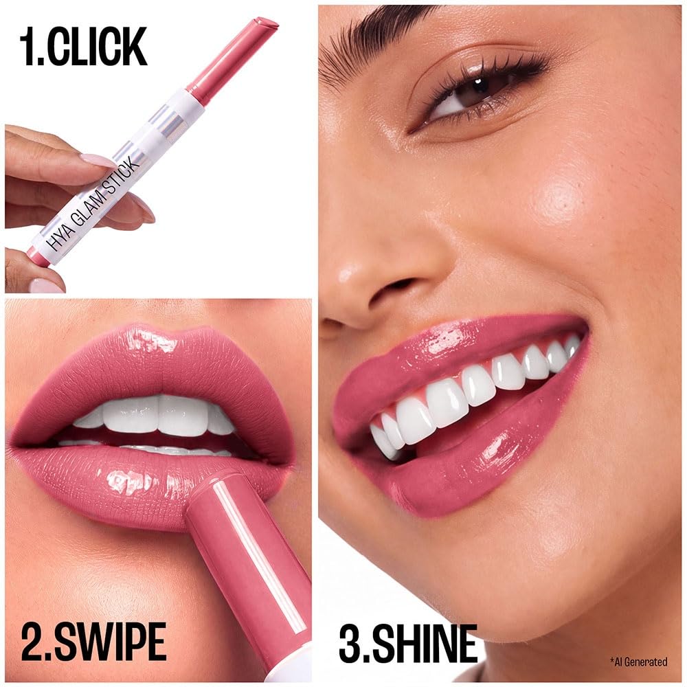Lakmē 9to5 Hya Glam Plump+Shine Clickstick, Hyaluronic acid & ceramides - MOCHA MUSE