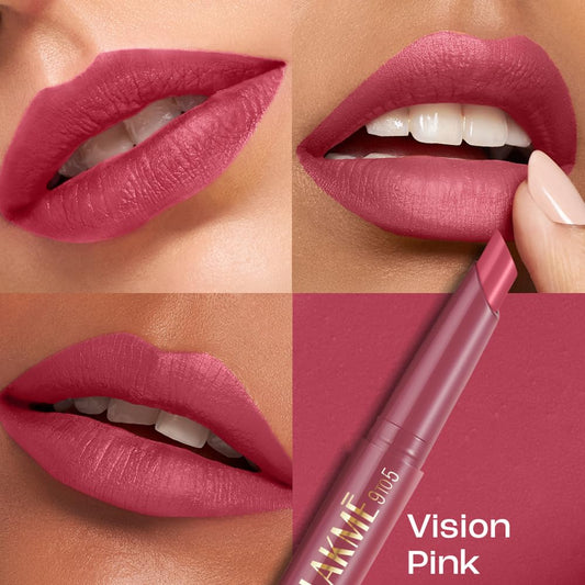 Lakme 9 to 5 Forever Matte Lip Crayon, VISION PINK, 1.1g