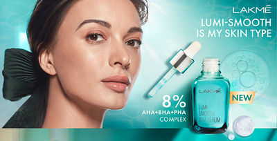 Lakme 8% AHA-BHA-PHA+ Complex Lumi Smooth Serum for Luminous Skin & Improved, Smooth Skin Texture , 30ML