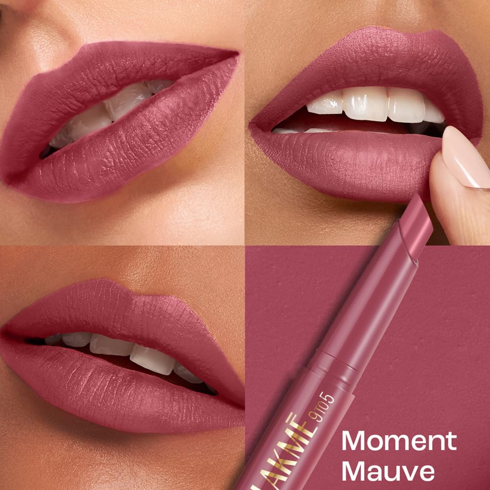 Lakme 9 to 5 Forever Matte Lip Crayon, MOMENT MAUVE, 1.1g