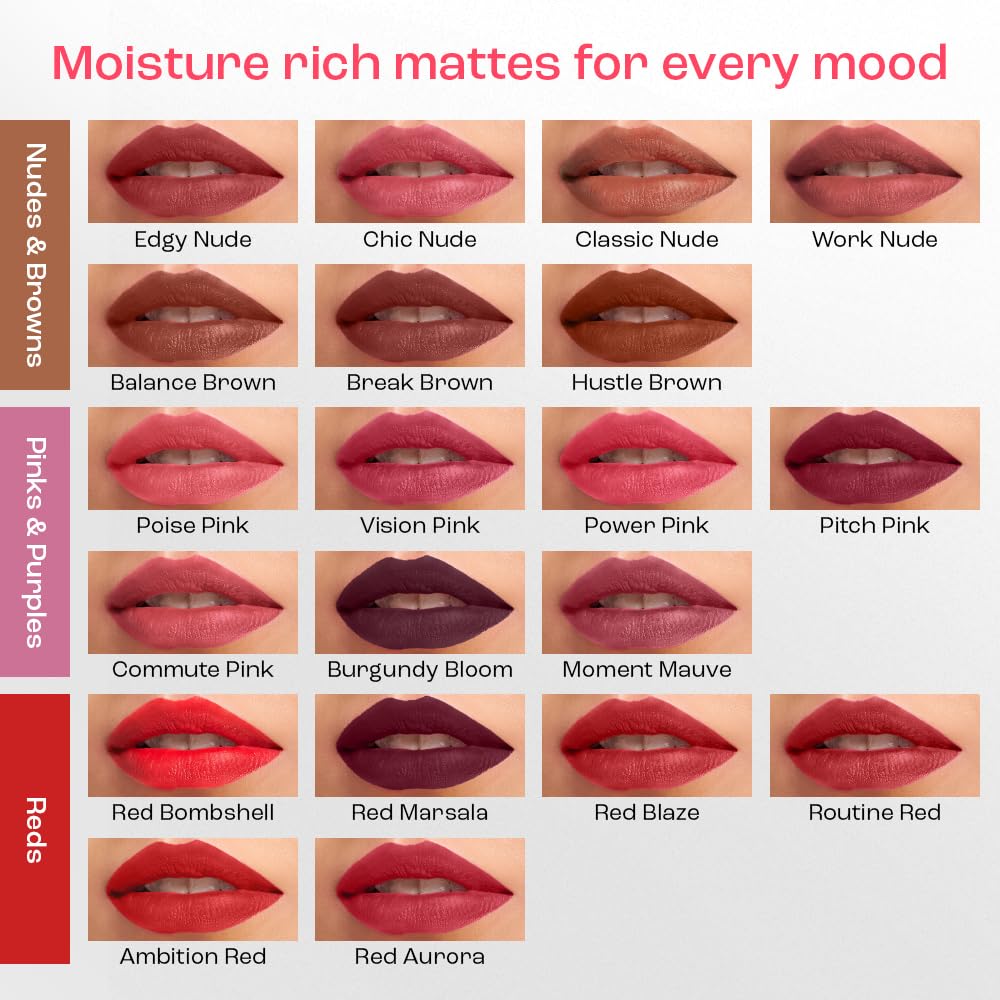 Lakme 9 to 5 Forever Matte Lip Crayon, HUSTLE BROWN, with Vitamin C, Long-lasting Hydration