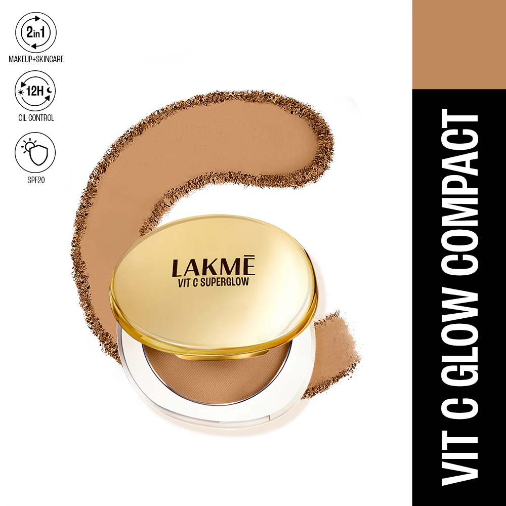 LAKMĒ VITC SUPERGLOW SKIN PERFECTING COMPACT -Walnut