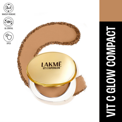 LAKMĒ VITC SUPERGLOW SKIN PERFECTING COMPACT -Walnut