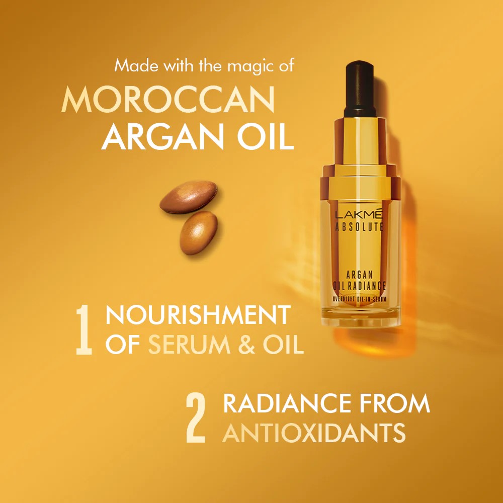 LAKMÉ ABSOLUTE ARGAN OIL RADIANCE OVERNIGHT OIL-IN-SERUM 15ml