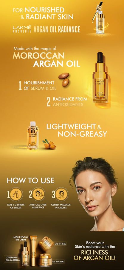 LAKMÉ ABSOLUTE ARGAN OIL RADIANCE OIL-IN-CRÈME