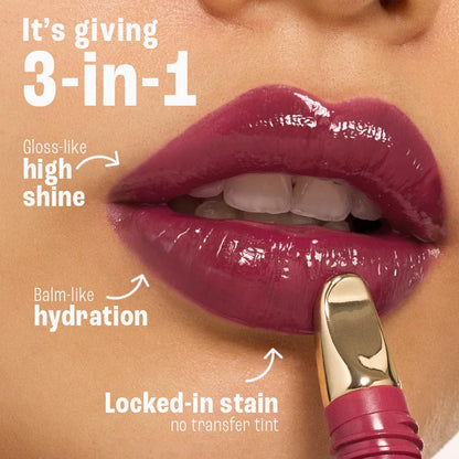 Lakme 9to5 Hya Beach Edit Lip Gloss Stain - 5 Cherry Cola Long Lasting Stain, For Soft and Nourished Lips, with Linoleic Acid & Hyaluronic Acid, SPF 15...
