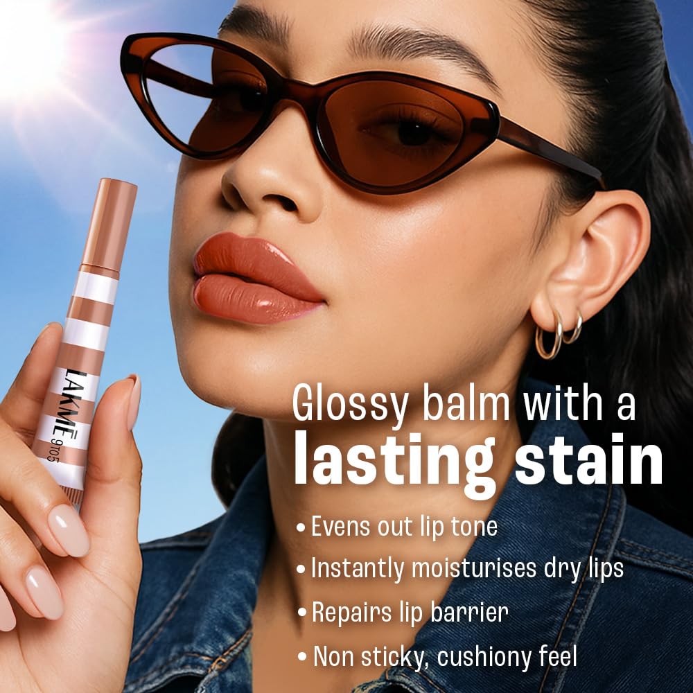 Lakme 9to5 Hya Beach Edit Lip Gloss Stain - 6 Raspberry Sorbet, Long Lasting Stain