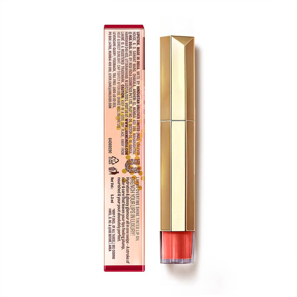 Lakme 9to5 Overtime Shine Tinted Lip Oil 5.3 ml - Brick Rouge