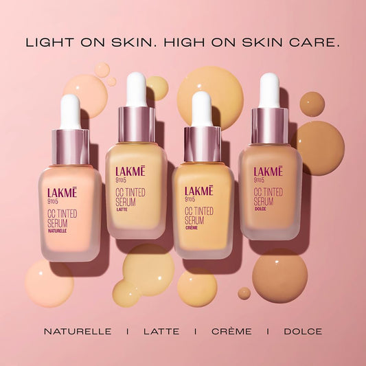 LAKMÉ Cc Tinted Serum With 2% Hyaluronic Acid|Sheer Finish & Coverage Tinted Moisturizer To Brighten Skin|| Conceal Dark Spots|| Dolce