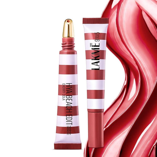 Lakme 9to5 Hya Beach Edit Lip Gloss Stain - 5 Cherry Cola Long Lasting Stain, For Soft and Nourished Lips, with Linoleic Acid & Hyaluronic Acid, SPF 15...