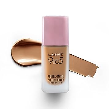 Lakme 9To5 Primer + Matte Perfect Cover Foundation,Neutral Chestnut N360