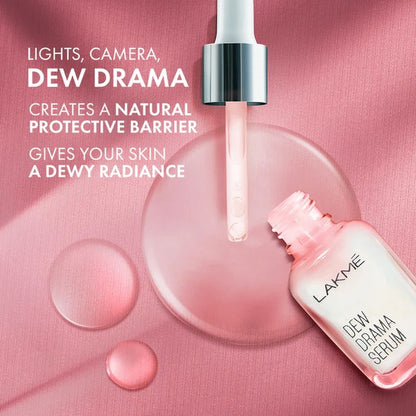 Lakme Dew Drama Serum with 6% Vit B3, E, F & Pro-Ceramides for Skin Barrier & Dewy Radiance