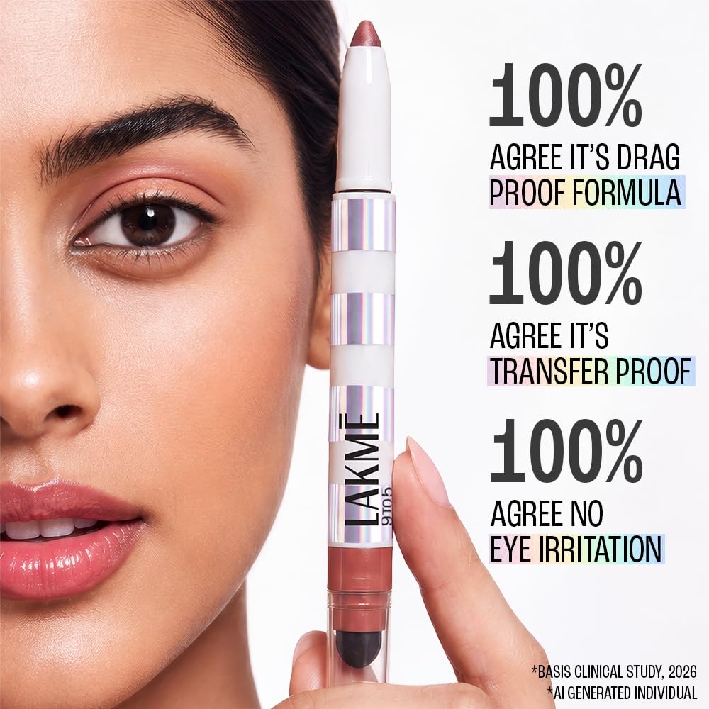 Lakmē 9to5 Hya Glam Liner + Shadow Eye Duo with Hyaluronic acid & Vitamin E - BLUSHED GOLD