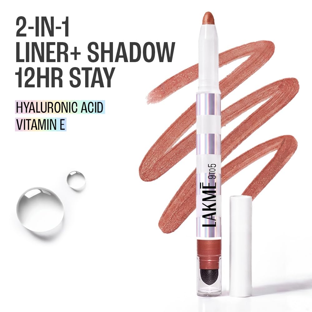 Lakme 9to5, Ember Glow, 2-IN-1 EYE DUO