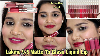 LAKMÉ 9 TO 5 MATTE TO GLASS LIQUID LIP : Vintage Red