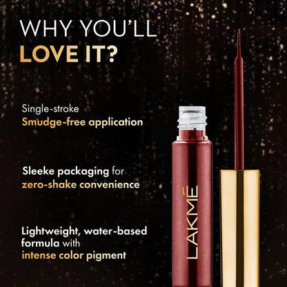 LAKMÉ GLITTERATI COLLECTION SHINE EYELINER - Color: Fearless Brown