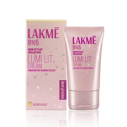 Lakme Lumi Lit Cream - Face Cream with Moisturizer + Highlighter, enriched with Niacinamide & Hyaluronic Acid - Gold, 60g