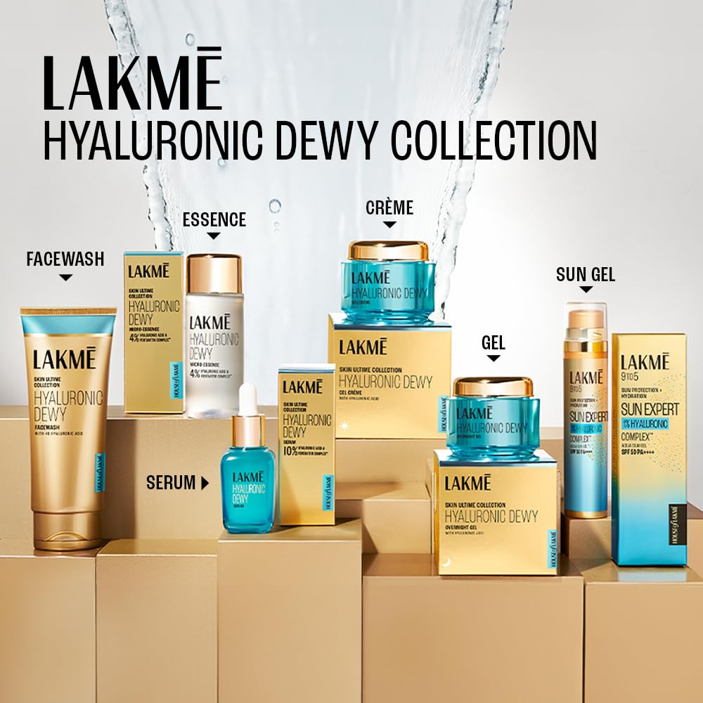 LAKMÉ Hyaluronic Dewy Facewash | Hyadrating 100g Face Cleanser with 4D Hyaluronic Acid | Removes impurities without stripping away moisture.