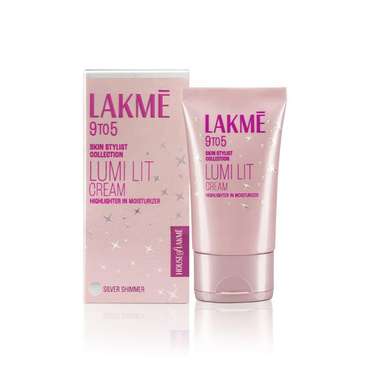 Lakme Lumi Lit Cream - Face Cream with Moisturizer + Highlighter, enriched with Niacinamide & Hyaluronic Acid - Silver