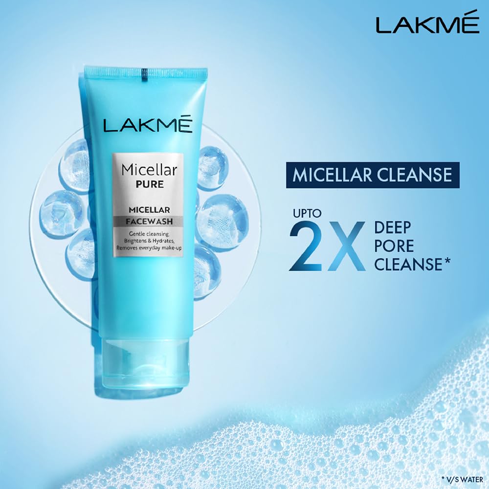 Lakme Micellar Pure Facewash for Deep Pore Cleanse-100g