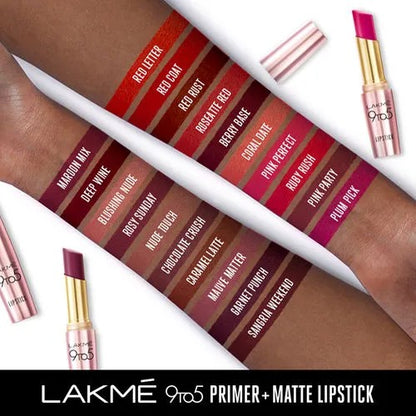 Lakme 9TO5 Primer + Matte Lip Color MP9 Nude Touch, 3.6 g