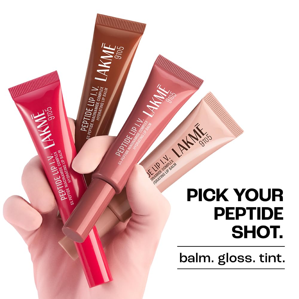 Lakme Peptide Lip IV, Hydrating Lip Balm, Brown Lip Retreat (10g)