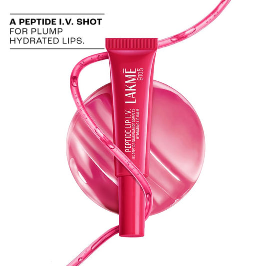 Lakme Peptide Lip IV, Hydrating Lip Balm, Peptalk Pink (10g)