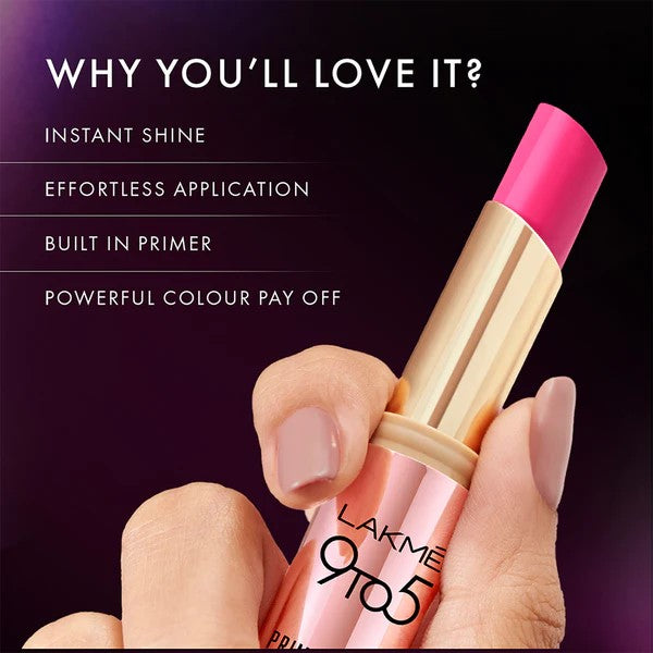 LAKMÉ 9 TO 5 PRIMER + SHINE LIPSTICK - SP1 Pink Rose