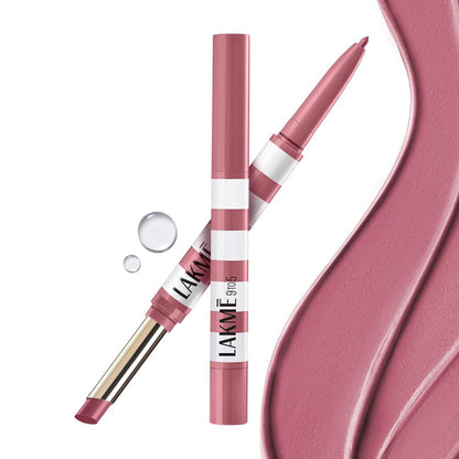 Lakme 9to5 Hya Beach Edit, Lipstick + Liner Duo, Pro Pink, Infused with Hyaluronic Acid, Vitamin E, Jojoba Oil, Comfortable Matte Finish, SPF Powered, Hydrating Lipstick, 2+0.2 g