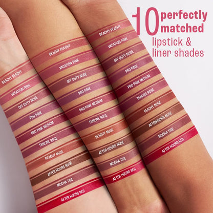 Lakme 9to5 Hya Beach Edit, Lipstick + Liner Duo, Pro Pink Medium, Infused with Hyaluronic Acid, Vitamin E, Jojoba Oil, Comfortable Matte Finish, SPF Powered, Hydrating Lipstick, 2+0.2 g