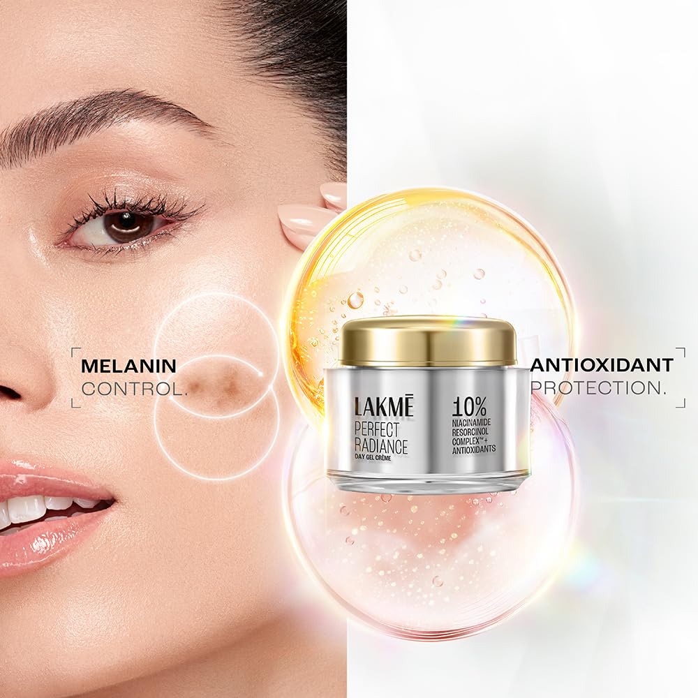 Lakme Perfect Radiance Pigmentation Treatment Day Gel Crème with 10% Niacinamide Resorcinol Complex 7 Antioxidants, 50g [